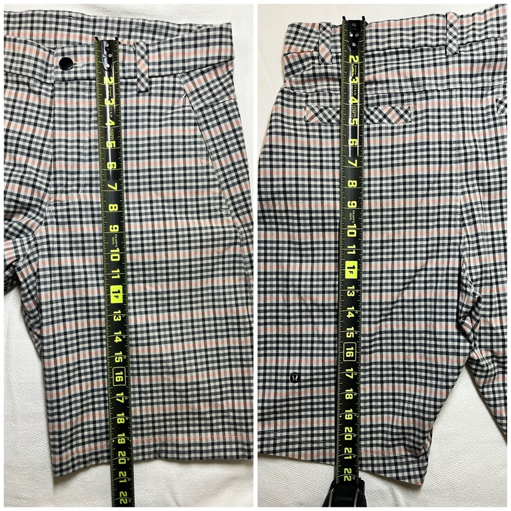 Lululemon Kahuna Plaid Active Golf Shorts Men's Size 34 - Picture 4 of 13